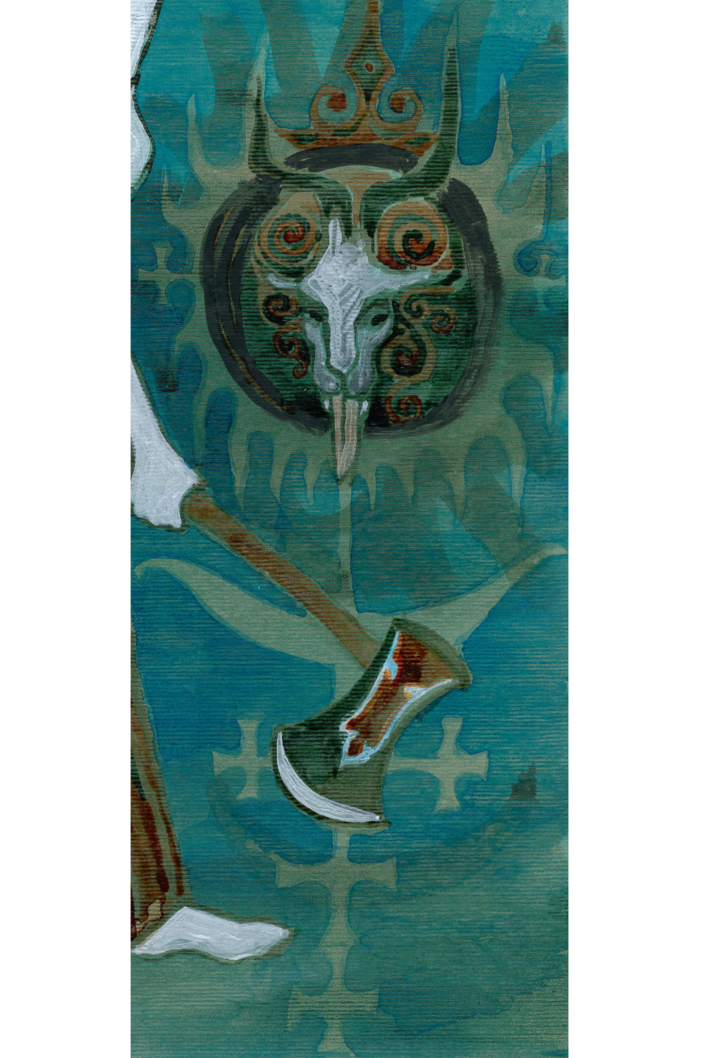 Fox the Equinox. Ink and acrylic drawing, 2026, fragment