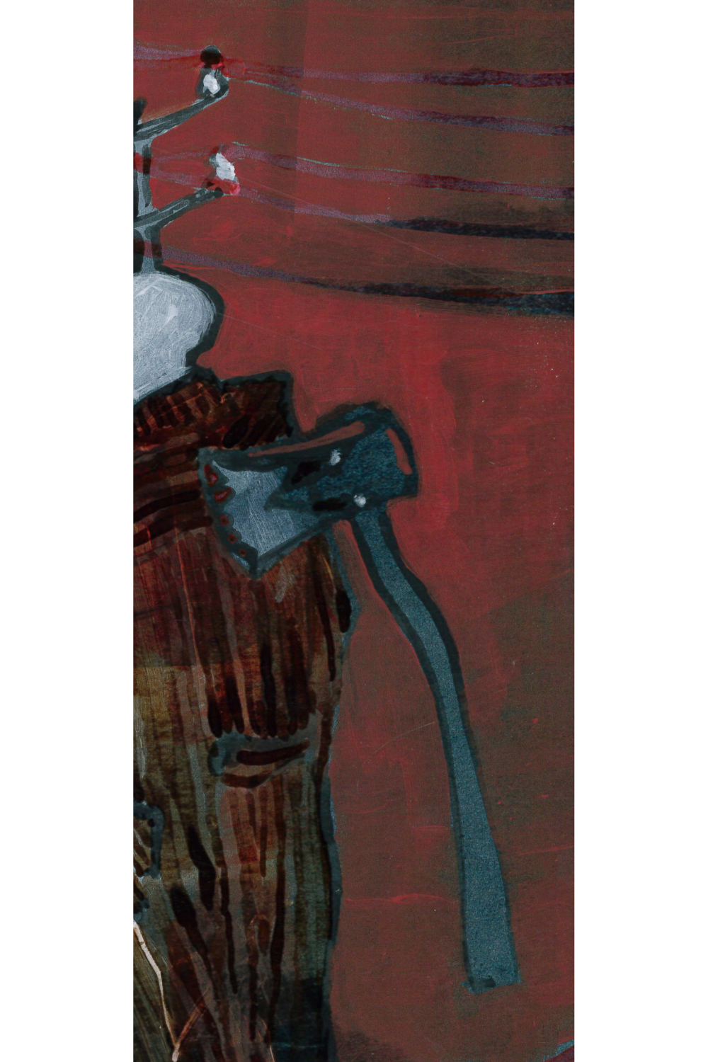 SOLVITUR AMBULANDO fragment / Išsprendžiama vaikštant. A3, ink, acrylic on cardboard